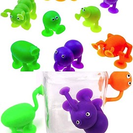 6er Set Cute Suction Cup Animals Approx. from 3.5 to 5.5 cm - Plopper - Animals - for Popping Stikiess Rubber Tramps as Party Bags