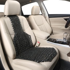 Tuxihapp Breathable Wood Beaded Seat Cushion, Cooling Double Strung Auto Back Massaging Driver Seats Cover for Fatigue Relief, Comfort Ventilated Support Cushion for Car Seat Chair (Black)