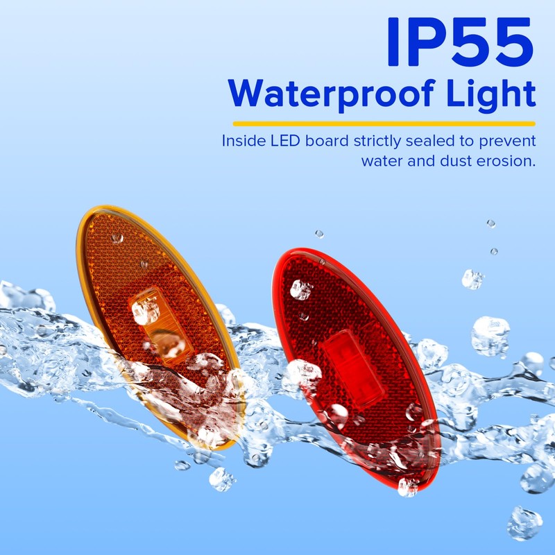 Dream lighting 12V Trailer Side Marker Light LED 4x1.7 inch