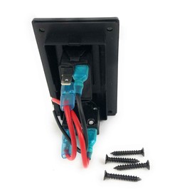 Five Oceans Bilge Pump Three-Way Rocker Control Panel Switch with Circuit Breaker, Black, Automatic-Manual-OFF functions, LED light indicator, FO-3851