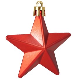 com-four® 16 x Shatterproof Star Hangers, Christmas Tree Decorations in Star Shape, Decorative Christmas Decoration, Christmas Tree Baubles in 3 Designs, Christmas Decoration