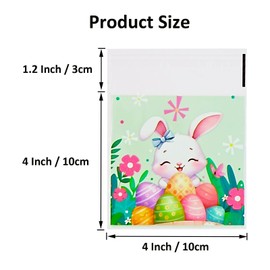 Jagrove 100PCS Cellophane Bags 4X4 Inch Clear Self Sealing Goodie Candy Cookie Snack Treat Bags for Easter Party Supplies Bakery