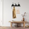 Rayakt Metal Key Holder with 8 Hooks, Featuring a Black