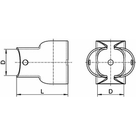 ARBO-INOX Clamp Pipe Clamp T-Connection 90° Punched Stainless Steel A4 22 mm