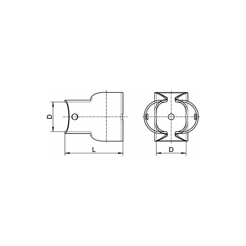 ARBO-INOX Clamp Pipe Clamp T-Connection 90° Punched Stainless Steel A4