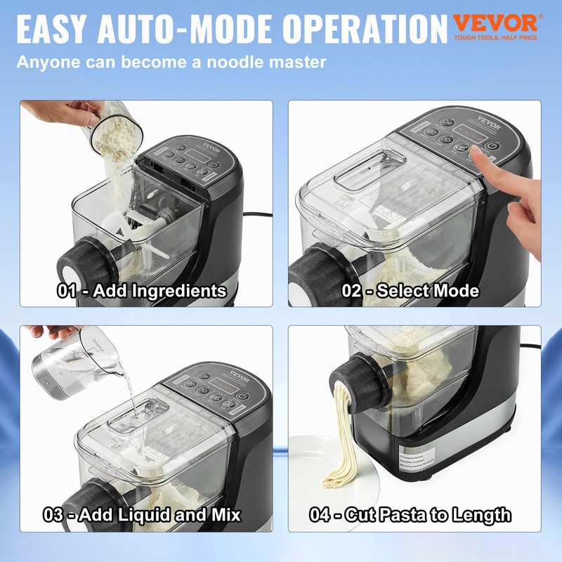 VEVOR Electric Pasta Maker, 150W Automatic Noodle Maker Machine with