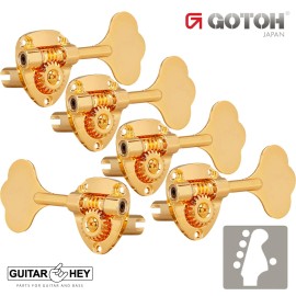 GOTOH NEW Gotoh GB11W L4+R1 Bass Tuners Tuning Keys 20:1 w/ Hardware - 4x1 - GOLD