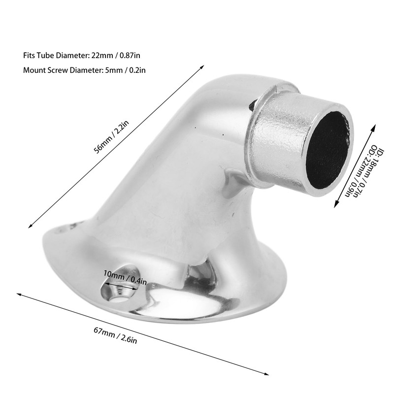 Boat Hand Rail Fitting 2.64 X 1.97 X 2.20in 316