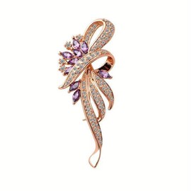 AWOCAN Lopsity Women's Elegant Brooch Rose Flower Brooch Pin Shirt Brooch Retro Jewelry Clothing Decoration,Suit Coat Breastpin for Women Accessories (purple-1)