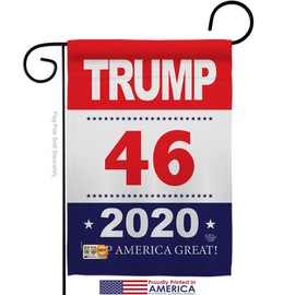 Trump 47 Garden Flag Set with Stand Americana Political President Democrat Republican Tea Party United State American Election Small Gift Yard House Banner Made In USA 13 X 18.5