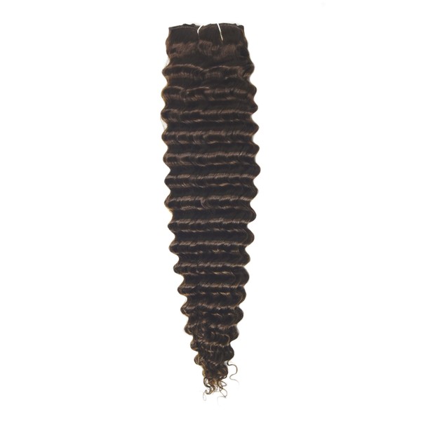 cliphair Curly Clip-In Human Hair Extensions- Medium Brown (#4), 14" (115g)
