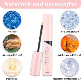 Eyelash Serum Without Hormones, Natural Lash Serum Eyelash Growth Serum for Intensive Long & Dense Eyelashes, Faster Eyelash Growth, Nourishing, Fuller and Longer Eyelashes (1 Piece, Pink)
