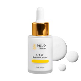 Suero protector solar para rostro FPS 50, protección de la piel, protector solar mineral de amplio espectro con óxido de zinc y dióxido de titanio, de rápida absorción, base con acabado brillante,