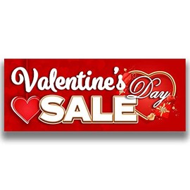 Valentine's Day Sale Vinyl Banner (Size Options) Small - 24x60
