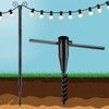 EUIJOIP 10FT String Light Poles with Spiral Ground Stakes, 38mm