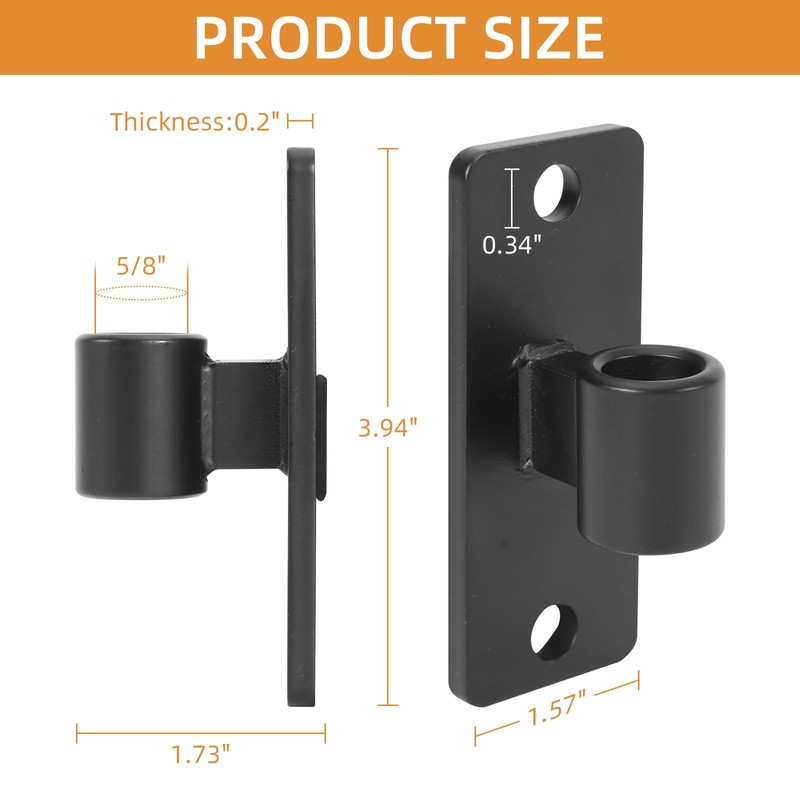 2 Pack Heavy Duty Gate Hinges Black Wall Mount Gate
