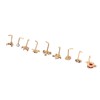 9pcs Nose Studs Set Golden Stainless Steel L Shape Shiny