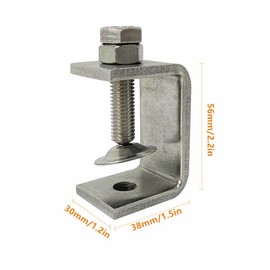 47MM Mini Stainless Steel C Clamps for Mounting, 4Pcs Heavy Duty Woodworking U Clamp Set Tiger Clamp Tools with Stable Wide Jaw Opening & Protective Pads for Welding/Carpenter (15-45MM*2Pcs)