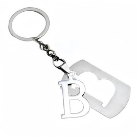 Bkinpid A Initial Letter Keychain Letter Keychain for Car Bag Keychain Stainless Steel (A)