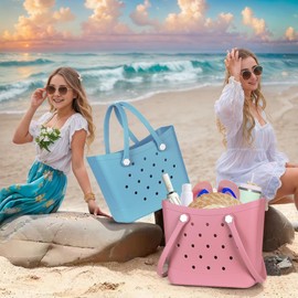 AOPUN Beach Bag Rubber Tote Waterproof Large Tote Bag with, Pool Boat, Groceries, Sports