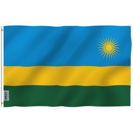 Anley Fly Breeze 3x5 Feet Rwanda Flag - Vivid Color and Fade Proof - Canvas Header and Double Stitched - The Republic of Rwanda Flags Polyester with Brass Grommets 3 X 5 Ft