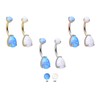 PIERCINGLINE Titanium Belly Button Piercing | Synthetic Opal Drop &