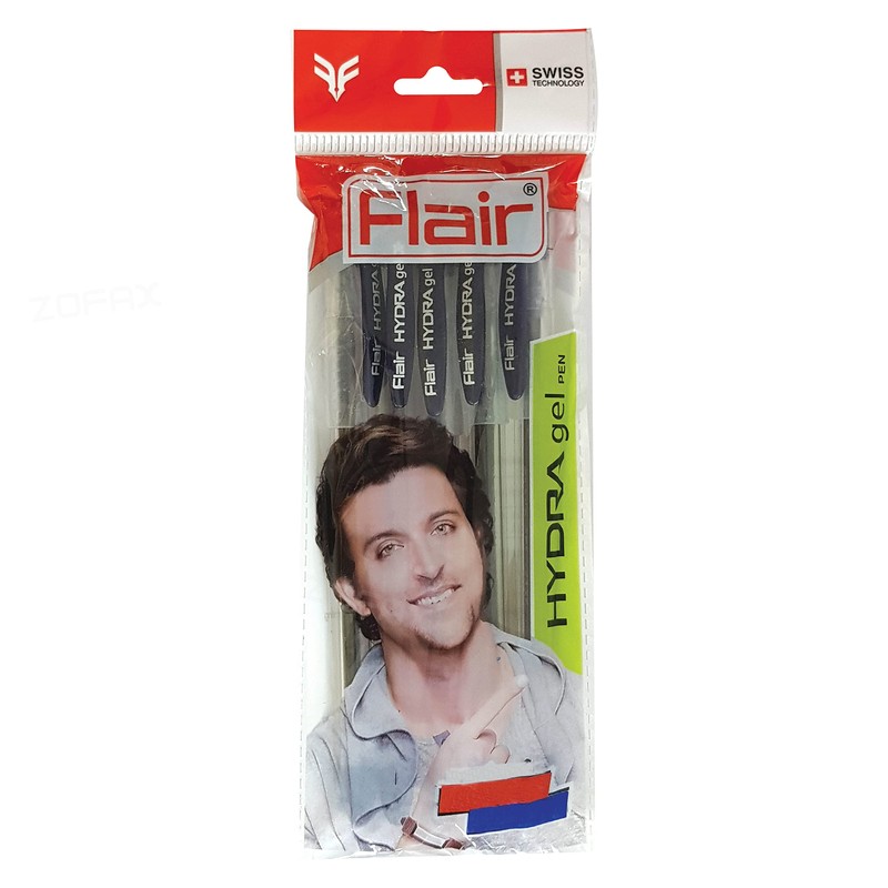 5 x 0.5mm FLAIR Hydra BLUE Gel Pens Easy Grip