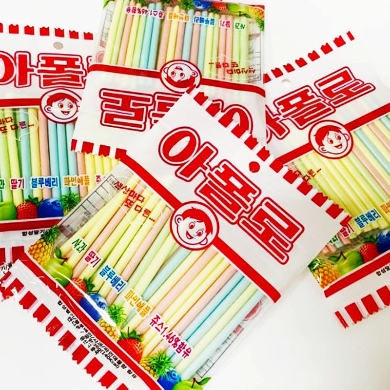 Sookwang Apollo K-Snack Korean Straw Candy – Assorted Flavors: Strawberry,