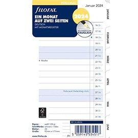 FILOFAX 24-68456 Calendar Insert 2024 Personal 1 Month / 2 Pages White German