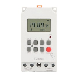 Second Setting Digital Timer Switch ABS 7 Day Programmable Memory Backup Timing Switch AC85‑265V 30A