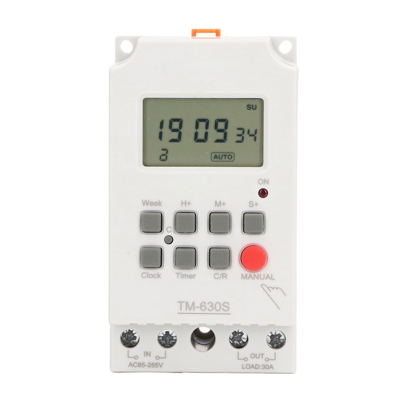 Second Setting Digital Timer Switch ABS 7 Day Programmable Memory