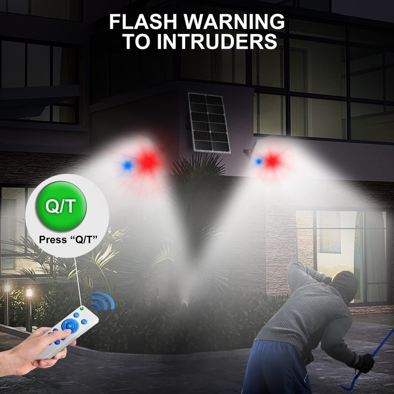 Gebosun 100W 12000LM Solar Flood Light Outdoor with Separate Panel,