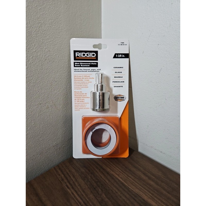 Ridgid 1-3/8" Inch Wet Diamond Hole Saw Kit Cordless Drill