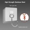 Stainless Steel Large Adhesive Hooks (8 pcs) - 22Ib/10KG Max,