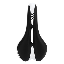 Silicone Bike Saddle Breathable Shock Absorption Black White Mountain Bike Seat Replacement for Cycling