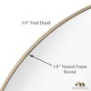Contemporary Thin Natural Wood Edge Circular Wall Mirror | Glass