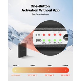 VEVOR Heated Socks, 5000mAh Battery Powered, Rechargeable Heating Socks with 4 Heating Levels, Electric Heated Sock for Men Women, Foot Warmer for Hunting Riding Camping Hiking Skiing, Outdoor Work