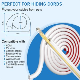 39 Inch Wall Cable Hider, Flexible Wire Cord Management Self-Adhesive Cord Covers for Wires on Wall, Side Open One Cord Cable Raceway Wire Cover for Cords, HDMI Cord Hider for Wall Mount TV