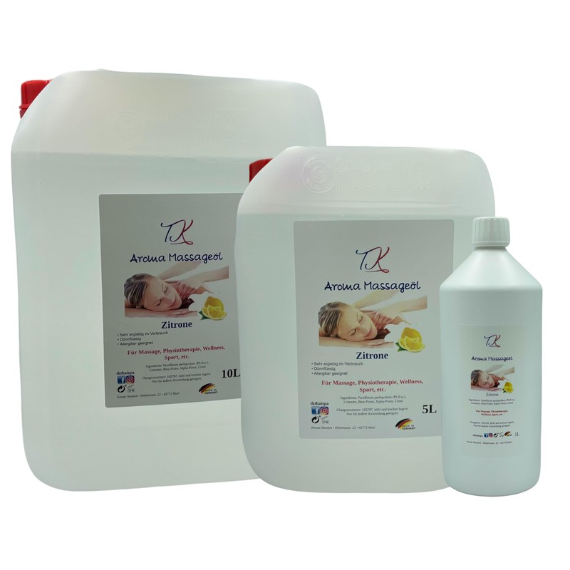 500 ml Aroma Massage Oil - Lemon for Massage, Physiotherapy,