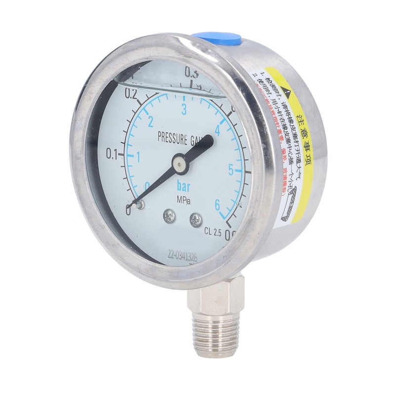 Pressure Gauge 1/4 NPT Accuracy Level 2.5 Transparent Dial Vacuum