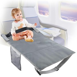 ziyue Toddler Airplane Seat Extender Bed Airplane Seat Extender Foot Rest for Kids Traveling Accessories (Grey)
