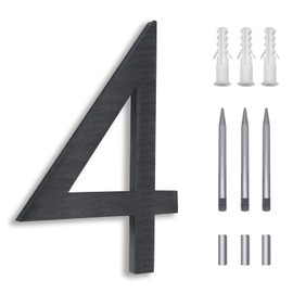 8 Inch Address Numbers For Houses ,Modern House Numbers For Outside Street Metal Black Large House Numbers Door Numbers For House Numbers For Address On house Floating Flush Mount Aluminum Black