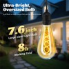 Solar-Powered Edison Hanging Lanterns – Vintage Amber Glass, IP65 Waterproof,