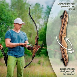 KESHES Takedown Recurve Bow and Arrow Set for Adults & Teens 62" - 15-60lb Draw Weight, Right & Left Handed Bows - Archery Set with Bowstring, Arrow Rest, Stringer Tool, and Bow Sight