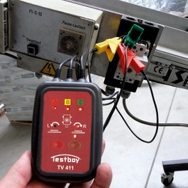 Testboy 2220411 TV 411 Contactless Rotary Field and Rotation Tester (Quick Detect LED Display, Integrated Rotation Tester, Contactless Measurement), Red/Black