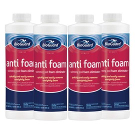 BioGuard Anti Foam, 1 Quart, Pack of 4, Swimming Pool Foam Eliminator, pH-Neutral Suitable for All Sanitizers and Swimming Pool Surfaces