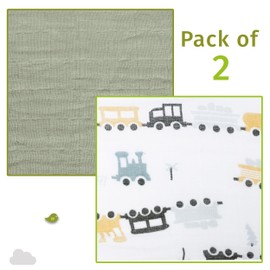 Perlimpipin Muslin Blanket – Baby Swaddle Wrap – Pack of 2 (PMS35-KATR)