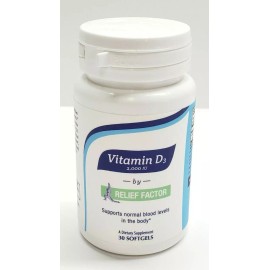 Relief Factor Vitamin D3 2,000 IU Relief Factor **3 BOTTLES of 30 Softgels** 90 TOTAL Vit D