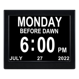 Aowasi 8 Inch Digital Day Clock Non-Abbreviations Day and Date Dementia Vision Impaired Calendar Clocks Perfect for Seniors Elderly