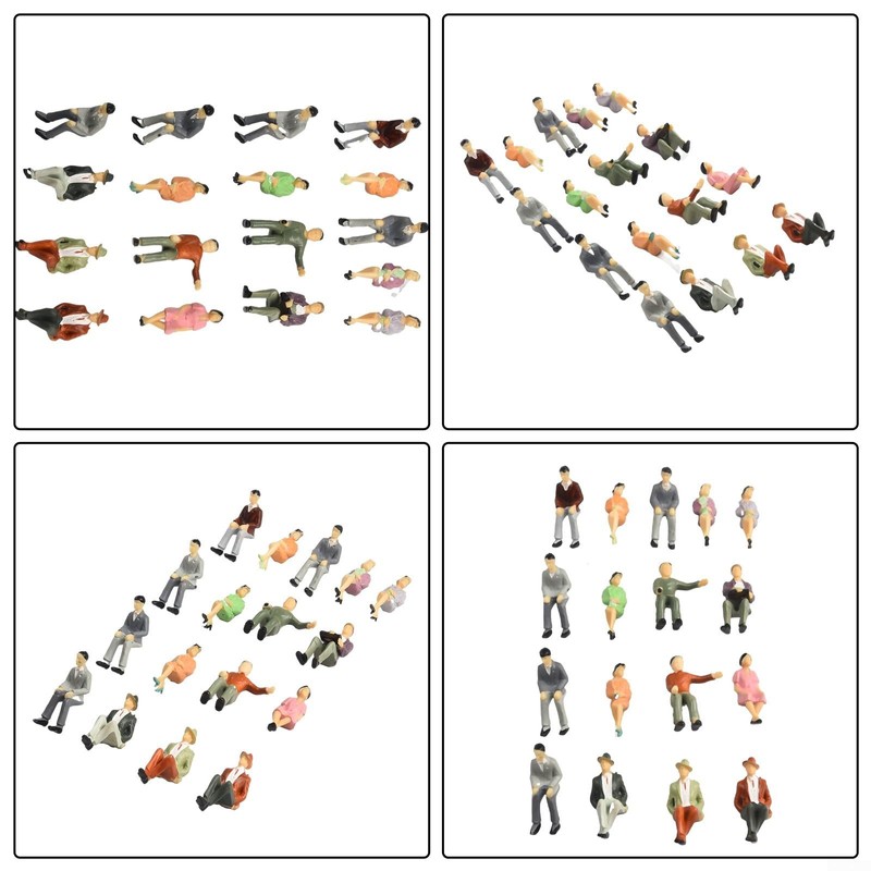 50 Pieces Sitting Figures Scale 1:32 Figure Model Peoplee Track